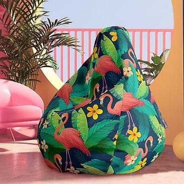 dopuna za lazy bag uradi sam: Lazy Bag za decu – Šareni flamingosi, tropska pozadina (šifra — 1