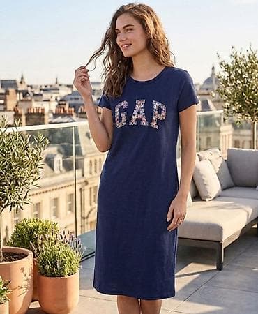 primo valore: Gap ženska haljina–majica, tamnoplava - Kroj: ležeran T-shirt stil — 1