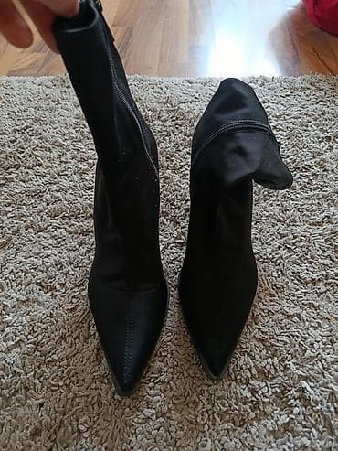Gležnjače: Crne ženske čizme-čarapice na štiklu - Model: uske “sock boots” do — 3