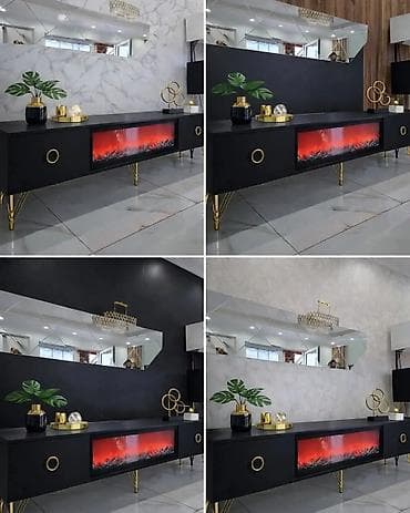 jela namestaj novi sad: TV komoda sa ugrađenim električnim kaminom - Moderan dizajn sa čistim — 10