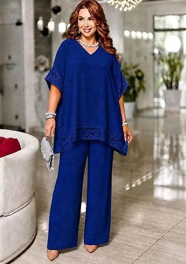 Kompleti: Damski komplet – elegantna tunika i pantalone širokog kroja Elegantan — 4