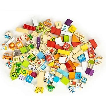 Building Blocks: DRVENE EDUKATIVNE KOCKE CITY ZOO – 120 komada Brend: ECO TOYS Šifra — 4