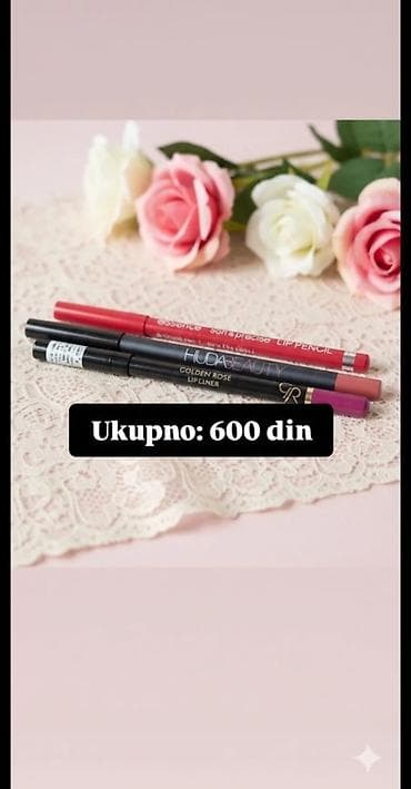 Set od 3 olovke za usne - Brendovi: Essence, Huda Beauty, Golden Rose