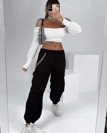 zenske kargo pantalone: Normalan struk, Kargo — 1