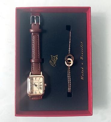 brkovi za revere: Set „Lucky Fox“ – ručni sat i narukvica - Elegantni ženski set u — 2