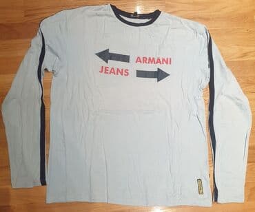duks sa krznom: AJ Armani jeans crvena duks majica dugih rukava za muskarce, ima jako — 2