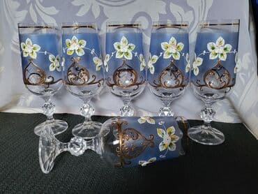 swarovski kristal cena: Case za vino,Bohemija kristal rucno oslikane iz 60,70ih.god. Case — 7