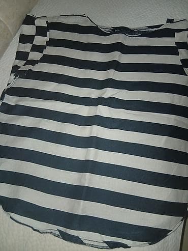 lanene pantalone zara: Zara tunika od lana 100% prelepa kao nova br L kombinacija crno bez — 1