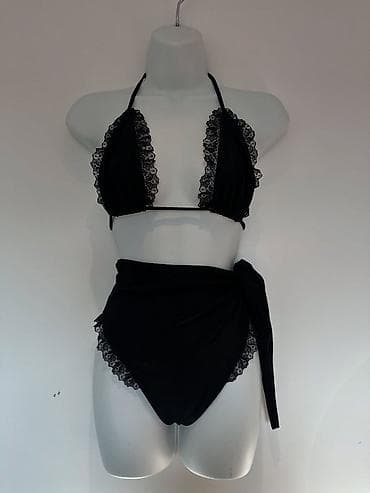 cipele ccc: Dvodelni crni bikini sa čipkom - Gornji dio: trouglasti bikini top na — 2