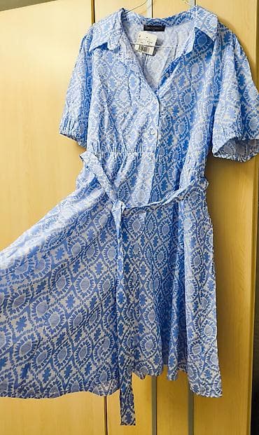 bele stikle: Plava haljina LCW Maternity - Model: košulja-haljina sa kragnom i — 2