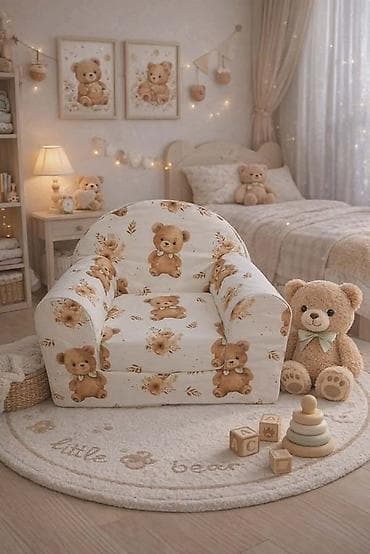 maja plus namestaj: Mala fotelja 🪑 Dimenzije: 55×45 cm ✨ Sedeći deo: 30×30 cm 🛏️ — 7