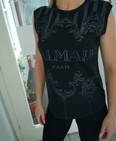 bajkerska jakna sa krznom: Balmain, S (EU 36), Cotton, color - Black — 2