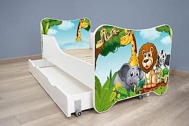 deciji kreveti 180x90: Dečiji krevet 160x80 cm – Happy Kitty sa fiokom (Africa) - Dimenzije — 1