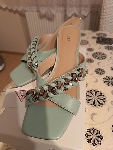 GUESS ženske sandale – model FL6 (kolor AQUA) - Elegantne papuče na