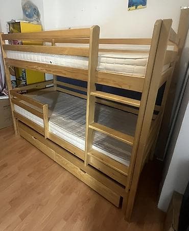 sorc za spavanje: Drveni krevet na sprat sa dodatnim izvlačnim ležajem - Materijal — 1