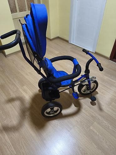 oprema za tekvondo za decu: Dečji tricikl sa rukohvatom za guranje - Boja: plava - Podesiva — 3