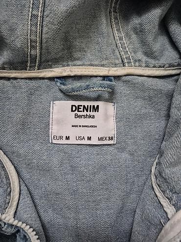 hello kitty torbica: Bershka DENIM anorak sa kapuljačom - Materijal: svetlo plavi teksas — 2