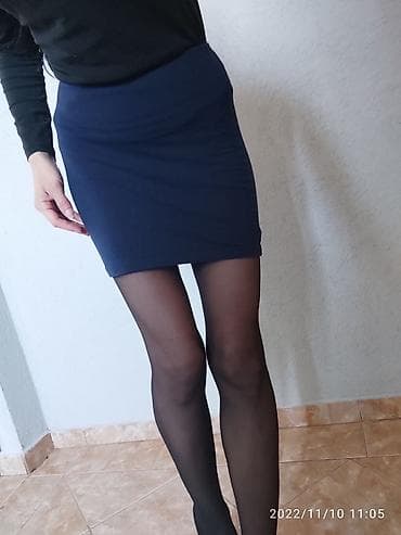 stradivarius suknje teksas: XS, Mini, bоја - Tamnoplava — 2