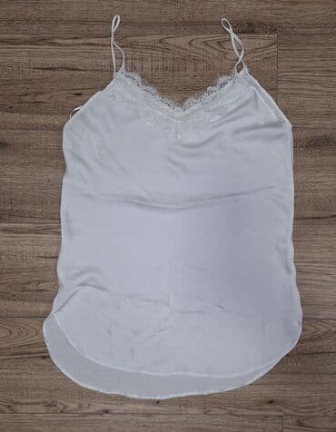 crop top c a: L (EU 40), Svila, Jednobojni, bоја - Bela — 1