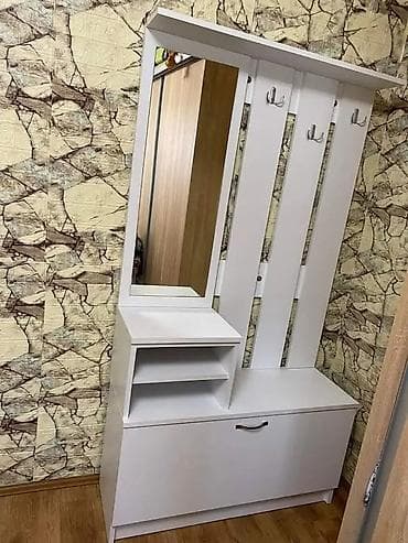 teleskopska polica za tuš kabinu: Predsoblje/komoda sa čivilukom i ogledalom - Moderan set za hodnik — 2