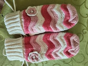 torbice za devojcice: Ručno pletene dečije rukavice (mitske) sa povezom - Materijal: mekana — 1