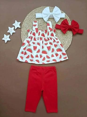 narukvice za devojčice: Dečiji letnji komplet za devojčice – motiv lubenice🍓 ☀️ Veličine: 56 — 4