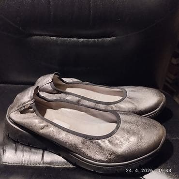 darkwood cipele: Srebrne kozne baletanke — 3