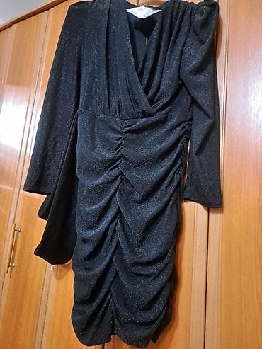 ugg crne papuce: Haljina crna NOVA sa diskretnim sjajem, iz Italije, NIKAD OBUCENA — 6