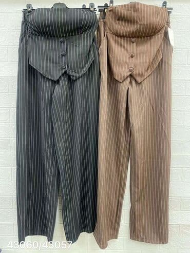 lindex zenski prsluk: 💫Dvodelni ženski komplet – prugasti bustier prsluk i široke pantalone — 5