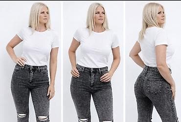 cipele ruma: Ženski skinny farmerki – siva/ugljen oprana nijansa. Vel S - Kroj — 3