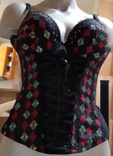 Panties: Korset sa žicom i korpama – veličina 38B - Boja: crna osnova sa — 3