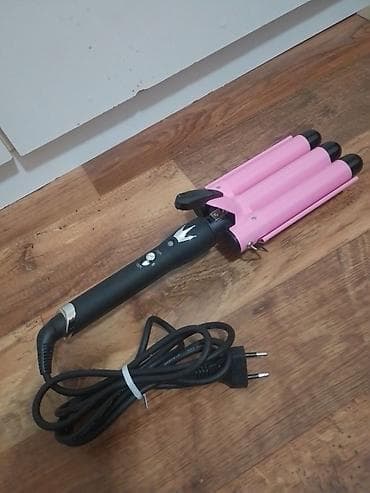 aparat za mini krofnice: Figaro-Trostruki uvijac za talasastu kosu je potpuno ispravan, u — 1