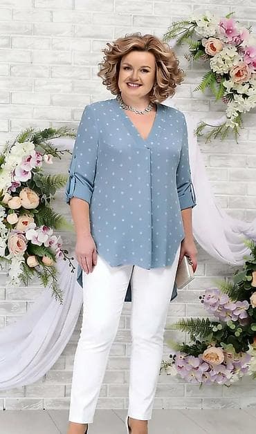 crne košulje: Bluzа sa tufnama za dame – Emi Moda, Made in Italy - Kroj: komotna — 7