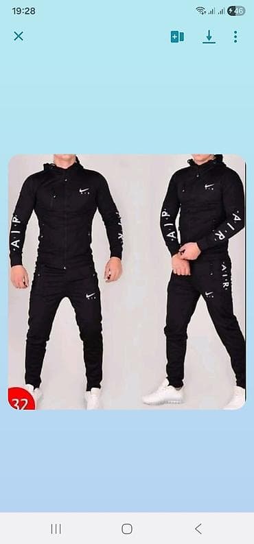 Odeća za skijanje: Komplet, M, Nike, bоја - Crna, Pamuk — 1