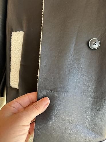 džordan patike: Ženska zimska jakna/kaput od eko kože sa postavom od veštačkog krzna — 5