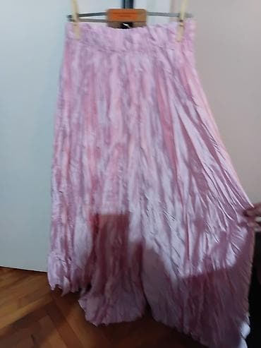 ivko clothing: Roza duga suknja od satenskog sjajnog materijala. - Kroj: široka — 6