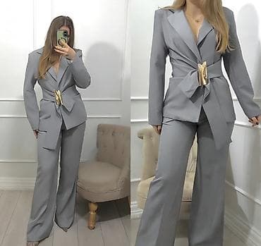🔥Ženski elegantni komplet – sako i pantalone širokih nogavica ✅3800