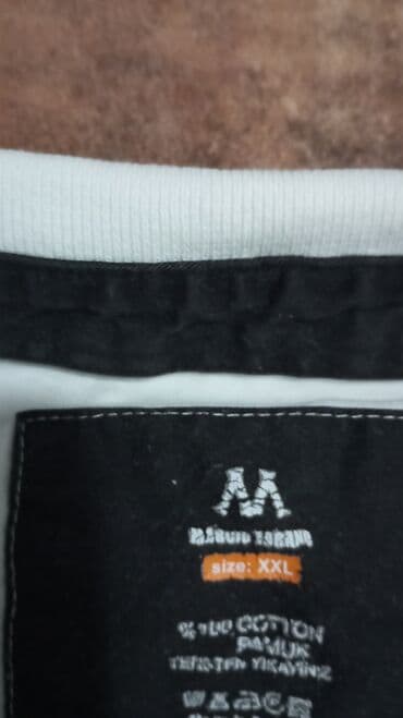 crno beli tech fleece: Majica na kratke rukave, 2XL (EU 56), bоја - Bela, Pamuk — 4