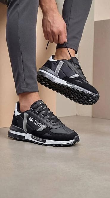 qn patike: Muške patike Lacoste – crno‑sive trail/sneakers siluete - Dizajn — 1