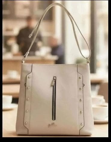 hermes kaiš: Elegantna ženska torba za rame – bež/boja slonovače - Materijal — 1