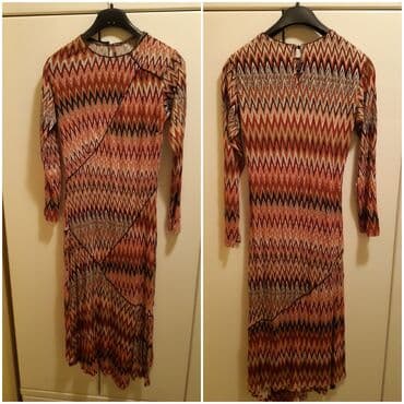 haljine sa belim vezom: PS Fashion XL, bоја - Braon, Poslovni, Dugih rukava — 1