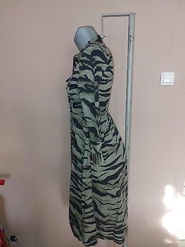 Ostalo: MOHITO HALJINA Predivna, laka haljina, kombinacija maslinasto zelene i — 3