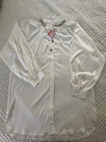 esarpe mona: XL (EU 42), Satin, Single-colored, color - White — 2