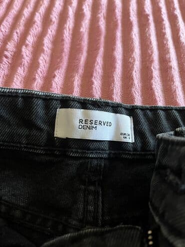 pantalone sa resama: S (EU 36), Teksas, bоја - Crna, Jednobojni — 2