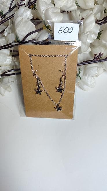 torba za bebe: Set nakita – ogrlica i minđuše sa privescima u obliku zvezdice. - — 3