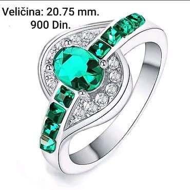 "maxi" "kristalno": Elegantne posrebrene prstenje od hirurskog čelika sa žigom S925, sa — 3