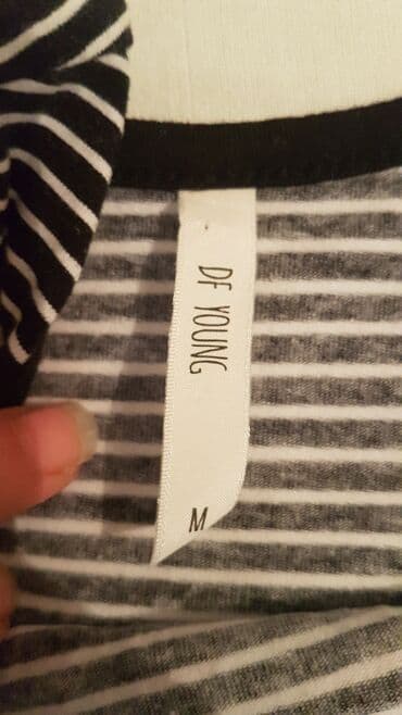 ešarpe i marame: M (EU 38), Cotton, Stripes, Print, color - Black — 3