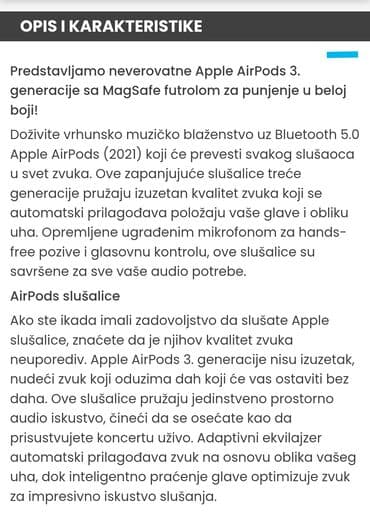 bezicne bluetooth slusalice: Predstavljamo neverovatne Apple AirPods 3. generacije sa MagSafe — 3