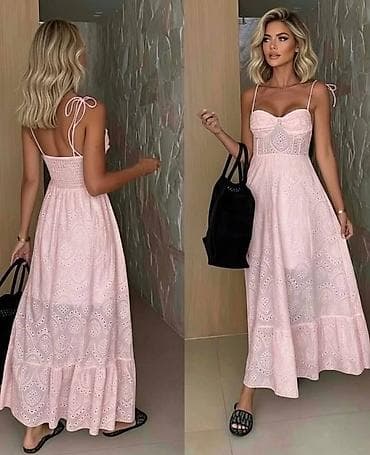 shoestar cipele: Ženska maxi haljina od broderi čipke - Model: duga letnja haljina sa — 1