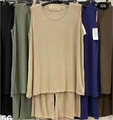 crni kompleti: Komplet tunika duga bez rulava i siroke pantalone. Kvalitetan — 6
